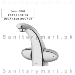 Faisal Sanitary Fittings Capri Series (Quarter Round) Basin Mixer Code 3901