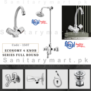 Faisal Sanitary Complete Bath Set Economy 4 Knobs Series Code 1507