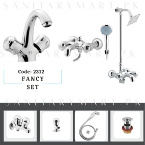 Idrees Sanitary Complete Bath Set FANCY SET 2-KNOBS Code 2312