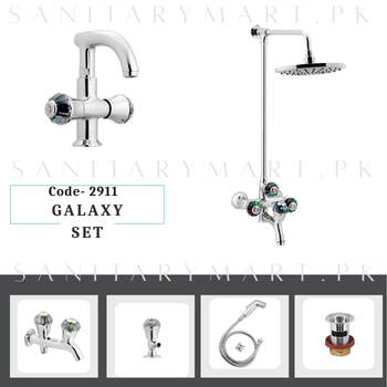 Idrees Sanitary Complete Bath Set GALAXY SET 4-KNOBS Code 2911