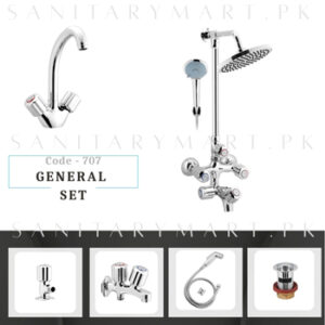Idrees Sanitary Complete Bath Set GENERAL SET 2-KNOBS Code 112