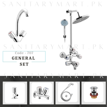 Idrees Sanitary Complete Bath Set GENERAL SET 2-KNOBS Code 112