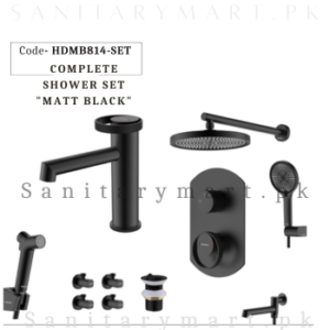 Porta Concealed Complete Bath MATT BLACK SET Code HDMB814-SET