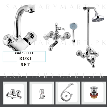 Idrees Sanitary Complete Bath Set ROZI SET 4-KNOBS Code 1111
