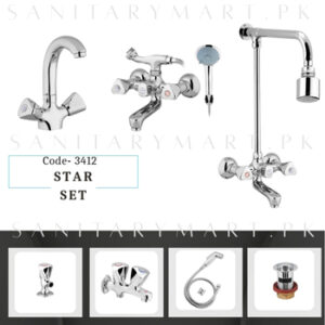 Idrees Sanitary Complete Bath Set STAR SET 2-KNOBS Code 3412