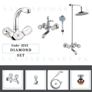 Idrees Sanitary Complete Bath Set DIAMOND SET 2-KNOBS Code 2212