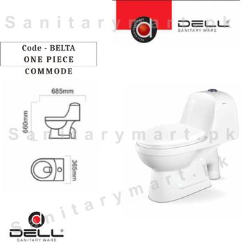 DELL BELTA ONE PIECE COMMODE Code onepiecedellbelta Dell Sanitary ware