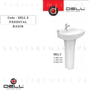 DELL DELL 3 Pedestal BASIN Code dellpbdell3 Dell Sanitary ware