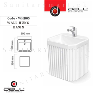 DELL WHB05 WALL HUNG BASIN Code dellwallhungwhb05 Dell Sanitary ware
